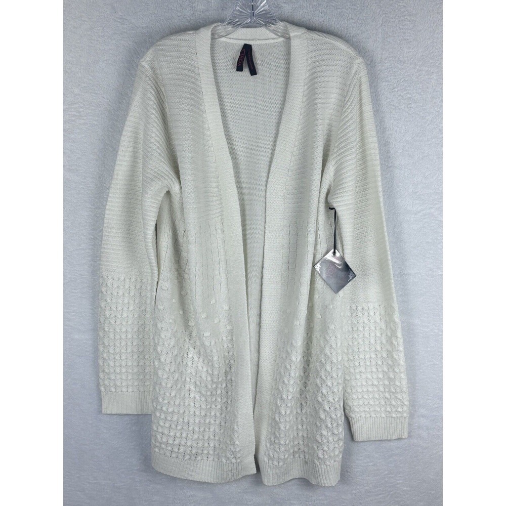 NWT YOKI Women's Off Whiteβ Open Cardigan Sweater Knit Size L